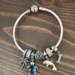 Pandora Charm Bracelet with Blue Accents